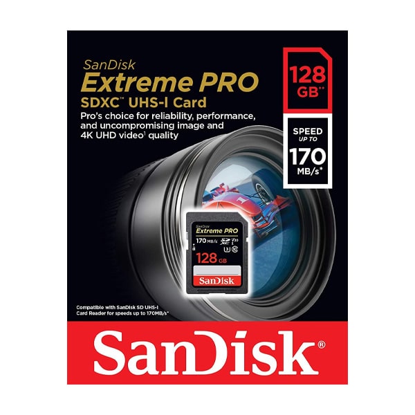 رم سن دیسک SD Xtreme Pro ظرفیت 128 گیگابایت سرعت 170 مگابایت برثانیه